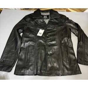Soul Revolver Leather Jacket Mens XL Kim Voyer Heist Black Button